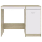 Bureau d'ordinateur moderne en chêne Sonoma de 100 cm avec armoire de rangement intégrée pour bureau à domicile