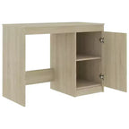 Bureau d'ordinateur moderne en chêne Sonoma de 100 cm avec armoire de rangement intégrée pour bureau à domicile