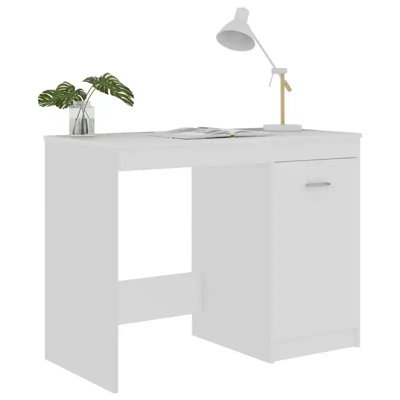 Bureau d'ordinateur moderne en chêne Sonoma de 100 cm avec armoire de rangement intégrée pour bureau à domicile