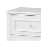 Table de chevet, 2 tiroirs, cadre en bois massif blanc moderne, 68,6 cm