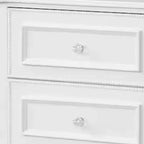 Table de chevet, 2 tiroirs, cadre en bois massif blanc moderne, 68,6 cm