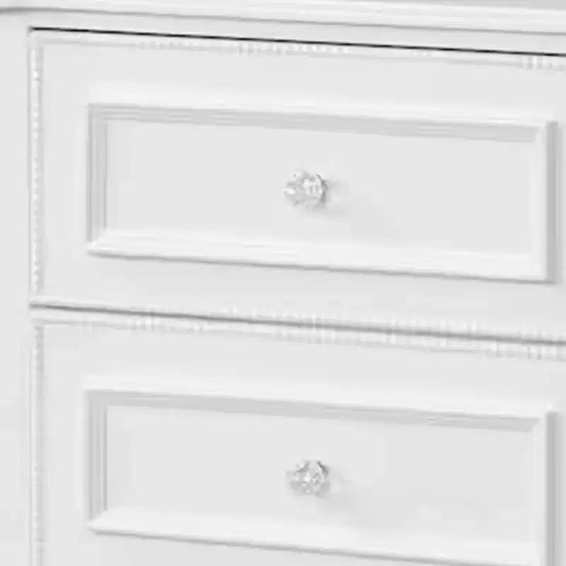 Table de chevet, 2 tiroirs, cadre en bois massif blanc moderne, 68,6 cm