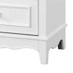 Table de chevet, 2 tiroirs, cadre en bois massif blanc moderne, 68,6 cm