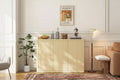 3 Doors Fluted Sideboard Buffet Cabinet,Wide Cupboard Coffee Bar Console Table Credenza