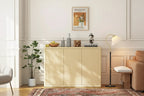 3 Doors Fluted Sideboard Buffet Cabinet,Wide Cupboard Coffee Bar Console Table Credenza