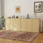 Meuble buffet à 3 portes avec rainures, grand buffet de bar à café, table console, crédence
