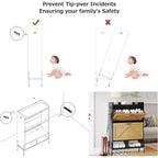 Meuble à chaussures en bois avec range-chaussures autoportant dissimulé et deux tiroirs basculants, idéal pour les entrées et les couloirs.