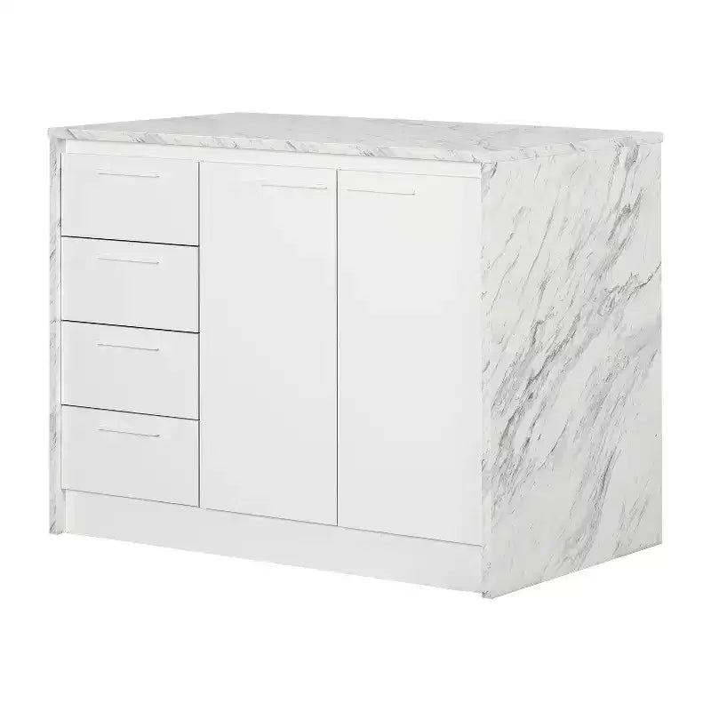  36.5 in.H Melamine Kitchen Islands with 2 Doors and 1 Shelf