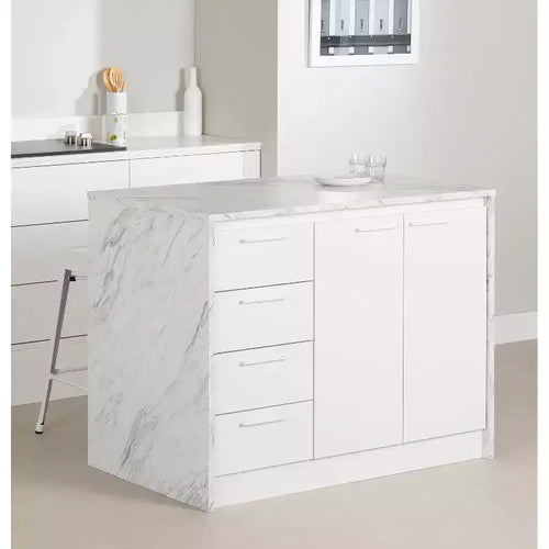 Îlots de cuisine en mélamine de 92,7 cm H avec 2 portes et 1 étagère
