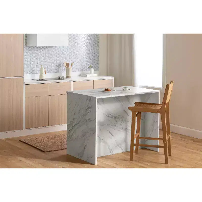 Îlots de cuisine en mélamine de 92,7 cm H avec 2 portes et 1 étagère