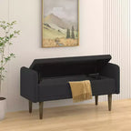 Tabouret de rangement en velours teddy avec espace de rangement, convient aux appartements, salons et chambres.