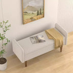 Tabouret de rangement en velours teddy avec espace de rangement, convient aux appartements, salons et chambres.
