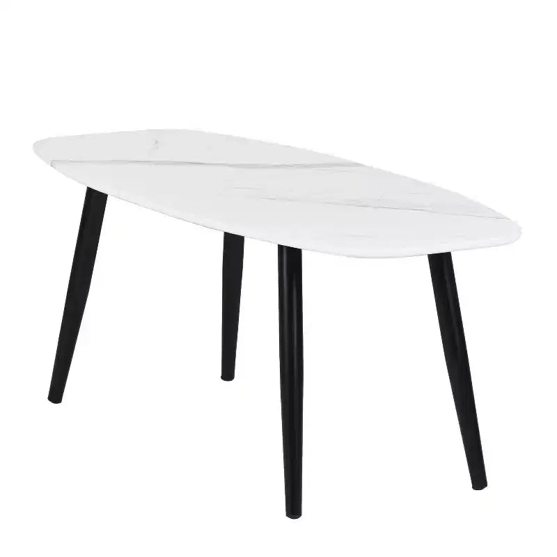 Table basse moderne 110 cm rectangulaire style simple table centrale, table basse cocktail minimaliste en bois pour salon (marbre)