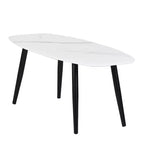Table basse moderne 110 cm rectangulaire style simple table centrale, table basse cocktail minimaliste en bois pour salon (marbre)