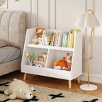 Étagère à livres et organiseur de jouets pour enfants, bibliothèque ouverte, organisateur de rangement et de présentation pour bébés à 2 niveaux avec pieds - Blanc
