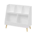Étagère à livres et organiseur de jouets pour enfants, bibliothèque ouverte, organisateur de rangement et de présentation pour bébés à 2 niveaux avec pieds - Blanc