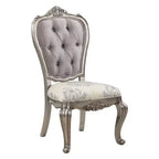 Chaise de salle à manger 27 pouces, velours, ton platine antique