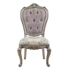 Chaise de salle à manger 27 pouces, velours, ton platine antique
