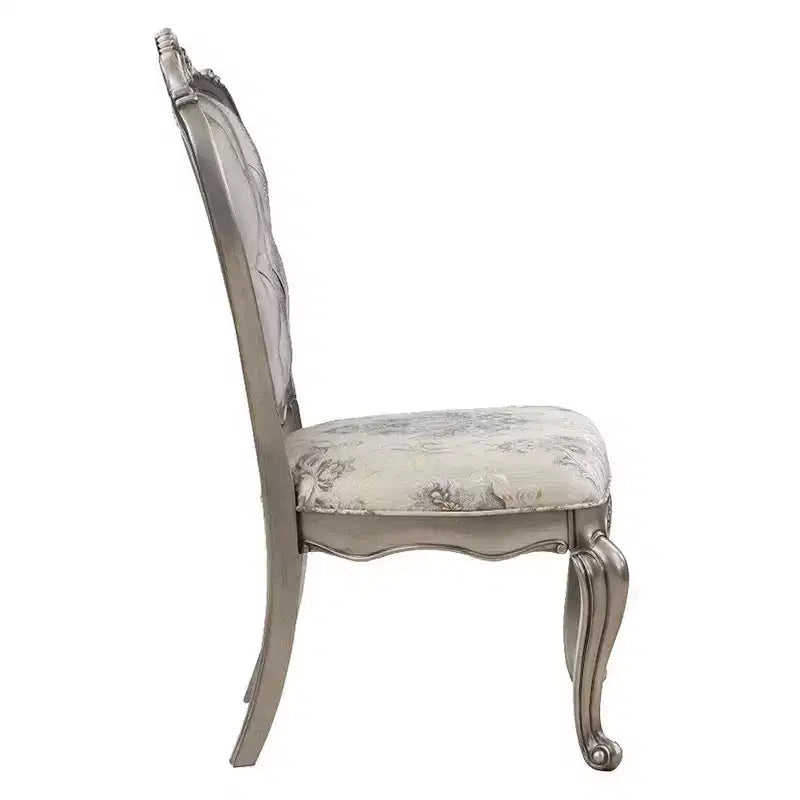 Chaise de salle à manger 27 pouces, velours, ton platine antique