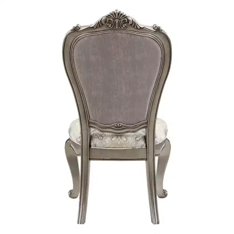 Chaise de salle à manger 27 pouces, velours, ton platine antique