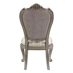 Chaise de salle à manger 27 pouces, velours, ton platine antique