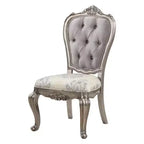 Chaise de salle à manger 27 pouces, velours, ton platine antique