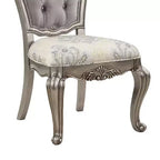 Chaise de salle à manger 27 pouces, velours, ton platine antique