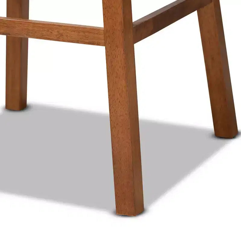Lot de 2 tabourets de bar pivotants en bois couleur havane marron - : Rembourré, clouté, forme rectangulaire