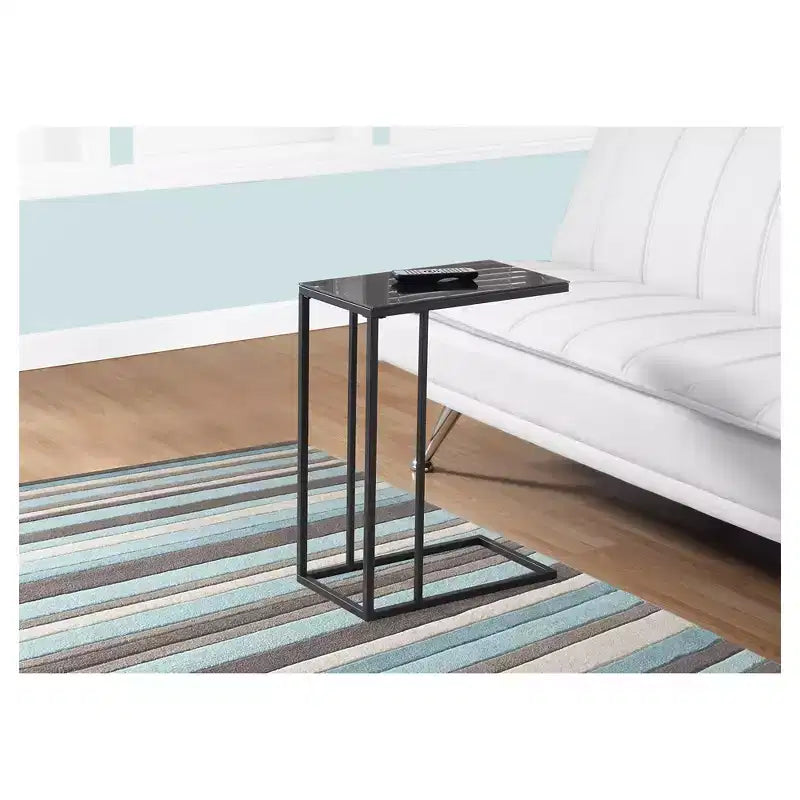 Table d'appoint avec plateau miroir - Noir -