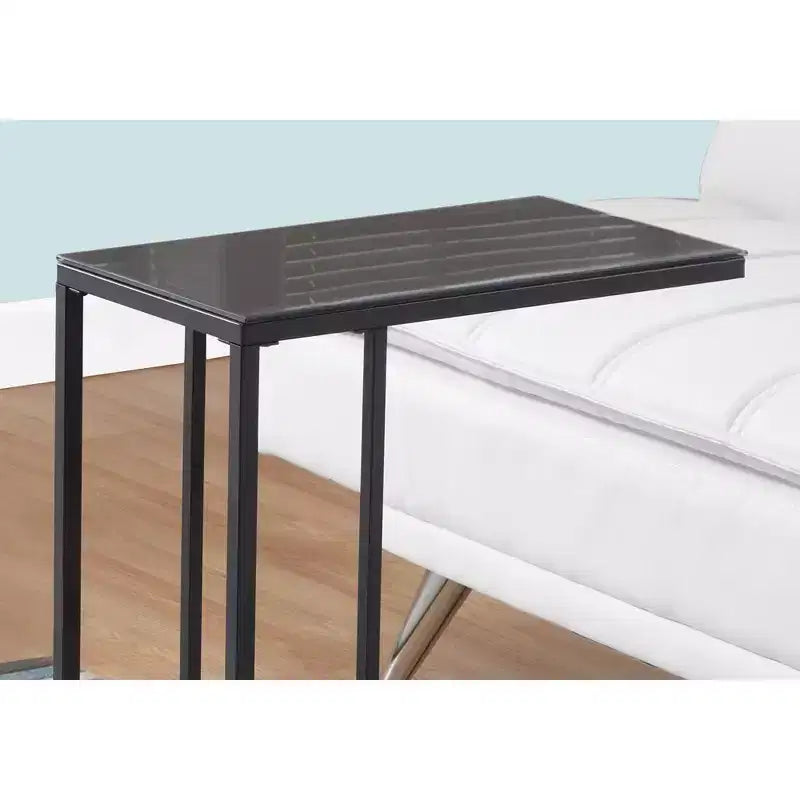Table d'appoint avec plateau miroir - Noir -