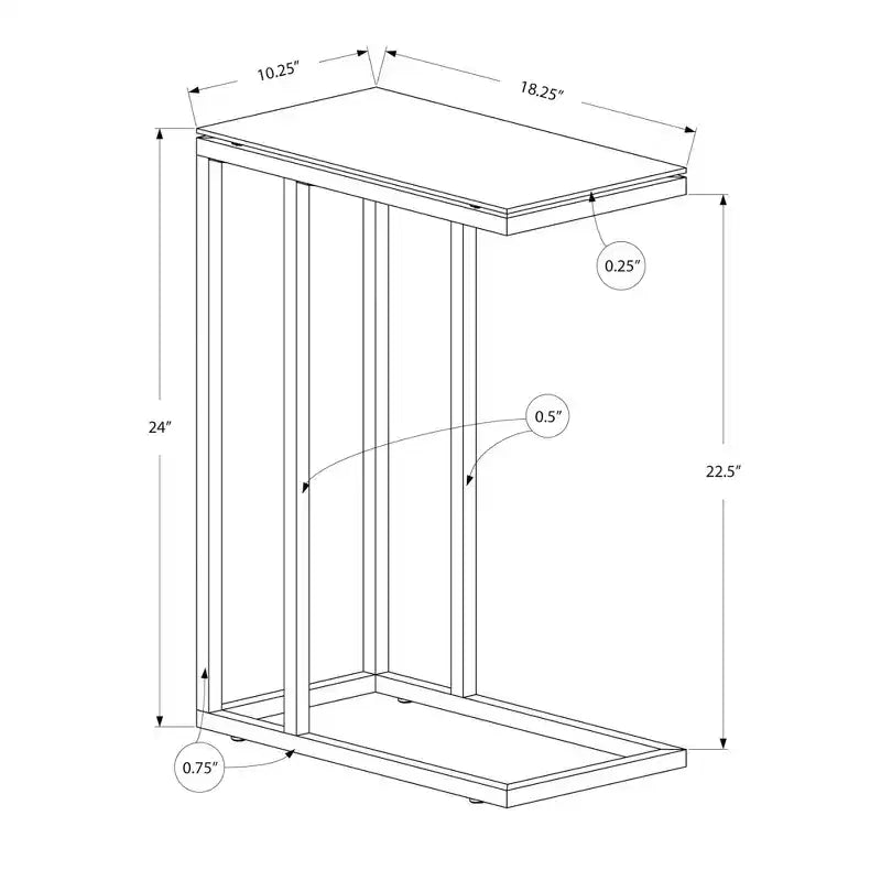 Table d'appoint avec plateau miroir - Noir -