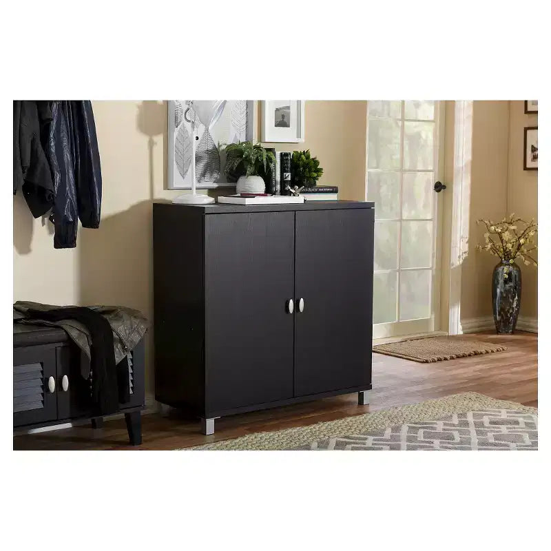 Buffet de rangement pour entrée en bois, style moderne et contemporain -