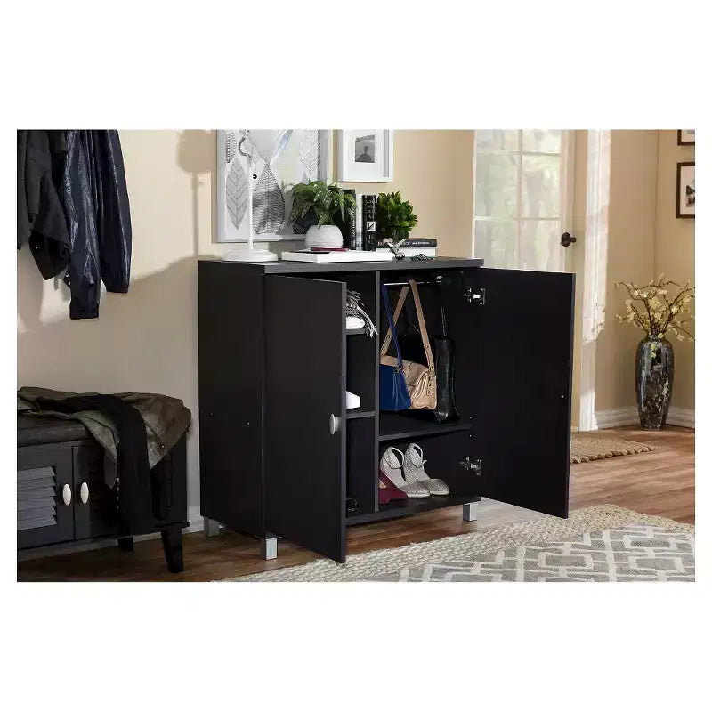 Buffet de rangement pour entrée en bois, style moderne et contemporain -