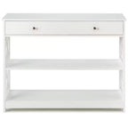 Console Table Tiroirs Étagères Table d'appoint Canapé Entrée Couloir Noir/Blanc