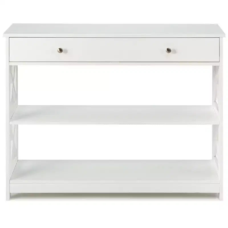 Console Table Tiroirs Étagères Table d'appoint Canapé Entrée Couloir Noir/Blanc