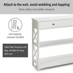 Console Table Tiroirs Étagères Table d'appoint Canapé Entrée Couloir Noir/Blanc