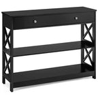  Console Table Drawer Shelves Sofa Accent Table Entryway Hallway Black/White