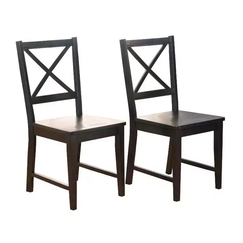 Chaise de salle à manger en bois massif avec dossier croisé