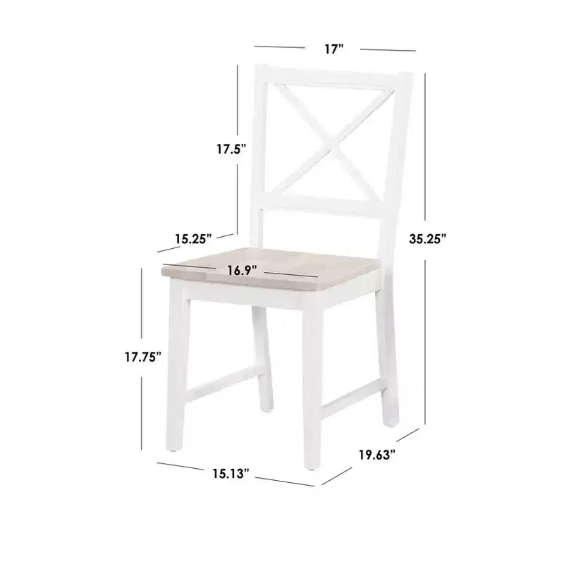 Chaise de salle à manger en bois massif avec dossier croisé