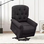 Fauteuil inclinable électrique pour personnes âgées avec pochette latérale et télécommande Noir/Marron