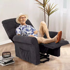 Fauteuil inclinable électrique pour personnes âgées avec pochette latérale et télécommande Noir/Marron