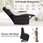 Fauteuil inclinable électrique pour personnes âgées avec pochette latérale et télécommande Noir/Marron
