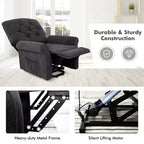 Fauteuil inclinable électrique pour personnes âgées avec pochette latérale et télécommande Noir/Marron